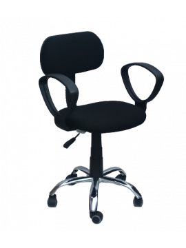 J-011 καρέκλα γραφείου με μπράτσα ΥΦΑΣΜΑ ΜΑΥΡΗ, 55x49x76/86