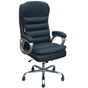 Τ-004 πολυθρόνα διευθυντού δερματίνη ΜΑΥΡΗ, 67x66x114/120