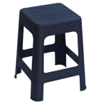 ΡΑΤΑΝ σκαμπό πλαστικό wicker ΑΝΘΡΑΚΙ / 34x34xH45