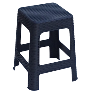 ΡΑΤΑΝ σκαμπό πλαστικό wicker ΑΝΘΡΑΚΙ / 34x34xH45