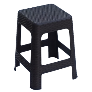 ΡΑΤΑΝ σκαμπό πλαστικό wicker ΚΑΦΕ / 34x34xH45