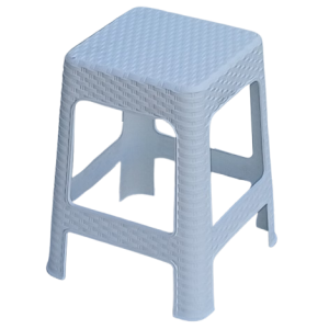 ΡΑΤΑΝ σκαμπό πλαστικό wicker ΛΕΥΚΟ / 34x34xH45