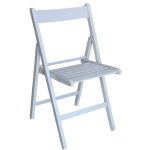 01-BAS καρέκλα πτυσσόμενη ξύλινη WHITE WASH / 43x47xH79