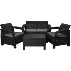 NOVARA σετ κήπου polypropylene ΑΝΘΡΑΚΙ, Π75x70x79 / Κ128x70x79 / Τ77x57x42 NOVARA σετ κήπου polypropylene ΑΝΘΡΑΚΙ, Π75x70x79 / Κ128x70x79 / Τ77x57x42