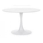 SIMPLE τραπέζι μεταλλικό με επιφάνεια mdf ΛΕΥΚΟ, Φ100xh75