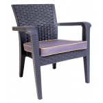 ALASKA-P πολυθρόνα από σετ κήπου polypropylene ΑΝΘΡΑΚΙ, 71x60x81