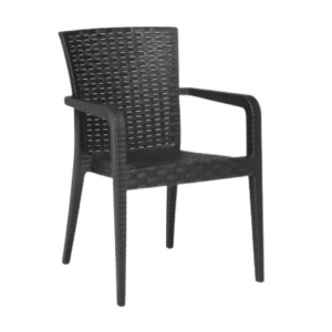 ALBERTA πολυθρόνα κήπου polypropylene ΑΝΘΡΑΚΙ, 57x58x87