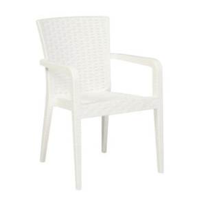 ALBERTA πολυθρόνα κήπου polypropylene ΛΕΥΚΗ, 57x57x87