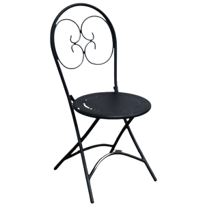 AMALTHIA καρέκλα κήπου μεταλλική ΜΑΥΡH, 40x50xH85
