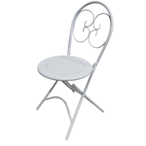 AMALTHIA καρέκλα κήπου μεταλλική ΛΕΥΚΗ, 40x50xH85