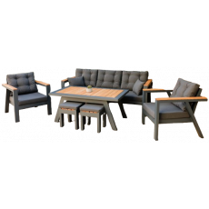 ATLANTIK-SET σετ κήπου αλουμινίου με ξύλο ΑΝΘΡΑΚΙ, Π76x85x80 / Κ196x85x80 / Τ140x80x65 / Σ35x35x35 ATLANTIK-SET σετ κήπου αλουμινίου με ξύλο ΑΝΘΡΑΚΙ, Π76x85x80 / Κ196x85x80 / Τ140x80x65 / Σ35x35x35