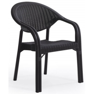 ΜΑΜΒΟ πολυθρόνα κήπου polypropylene ΑΝΘΡΑΚΙ, 63x64xH82