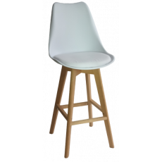 BERG-STOOL σκαμπό ψηλό ξύλο pp ΛΕΥΚΟ 49x54xH106/67