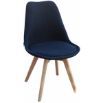BERG-FA-WOOD καρέκλα ξύλινη με ταπετσαρία ύφασμα ΜΑΥΡΟ, 49x53x82