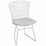 BERTOYA-CH καρέκλα εξοπλισμού μεταλλική ΛΕΥΚΗ με ΜΑΞΙΛΑΡΙ, 52x60xΗ80