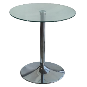 BITT τραπέζι μεταλλικό χρωμίου με τζάμι Φ70xh75
