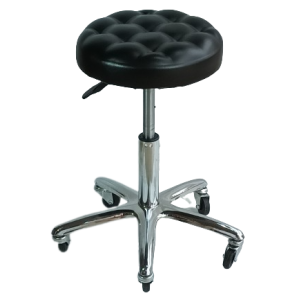 BJH-S16 σκαμπό τροχήλατο γραφείου ΔΕΡΜΑΤΙΝΗ ΜΑΥΡΗ, Φ46x39/53