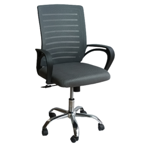 BY-017-2 πολυθρόνα γραφείου ύφασμα mesh ΓΚΡΙ, 63x50x87/97