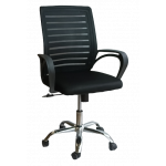 BY-017-2 πολυθρόνα γραφείου ύφασμα mesh ΜΑΥΡΗ, 63x50x87/97