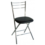 CLEO καρέκλα πτυσσόμενη ΔΕΡΜ. ΜΑΥΡΗ, 38x50x83