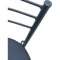 CLEOPATRA σκαμπό ψηλό μεταλλικό ΜΑΥΡΟ με κάθισμα ΔΕΡΜΑΤΙΝΗ ΜΑΥΡΗ / 38x43xH89