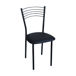 DANIELA-B καρέκλα μεταλλική ΜΑΥΡΗ κάθισμα ΔΕΡΜΑΤΙΝΗ ΜΑΥΡΗ, 40x47x85