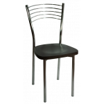 DANIELA καρέκλα μεταλλική χρωμίου με ΞΥΛΟ WENGE, 40x47x85