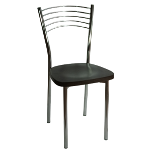 DANIELA-C καρέκλα μεταλλική ΧΡΩΜΙΟΥ κάθισμα ΞΥΛΟ WENGE, 40x47x85