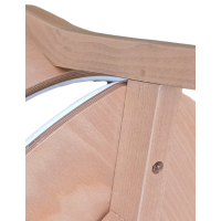 DREAM-3 καρέκλα τραπεζαρίας ξύλο ΦΥΣΙΚΟ με δερματίνη ΛΕΥΚΗ / 49x47xH76