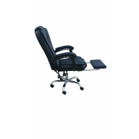 Y-818 πολυθρόνα γραφείου δερματίνη ΜΑΥΡΗ, 65x65x107/117