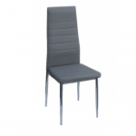 EVI-C καρέκλα χρωμίου με ταπετσαρία δερματίνη ΓΚΡΙ, 42x49x98