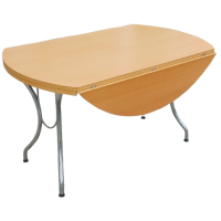 GIRO τραπέζι χρωμίου ξύλο ΦΥΣΙΚΟ / 85x140-Φ140