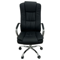 HC-B20 πολυθρόνα γραφείου διευθυντού δερματίνη ΜΑΥΡΗ / 70x60x116-126