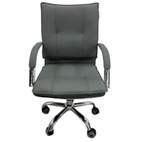 HC-B22 πολυθρόνα γραφείου χαμηλή πλάτη δερματίνη ΓΚΡΙ ΑΝΟΙΚΤΟ / 66x57xΗ91-101