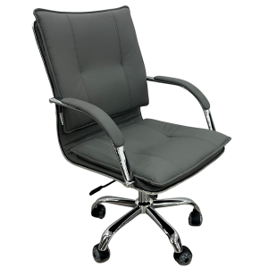 HC-B22 πολυθρόνα γραφείου χαμηλή πλάτη δερματίνη ΓΚΡΙ ΑΝΟΙΚΤΟ / 66x57xΗ91-101