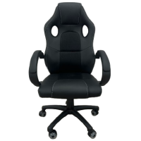 HC-G02 πολυθρόνα γραφείου gaming δερματίνη ΜΑΥΡΗ / 66x62xΗ110-120