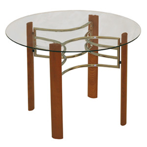 HEENA βάση τραπεζιού χρωμίου με ξύλο ΧΡΩΜΑ ΕΠΙΛΟΓΗΣ, 60x60xH72