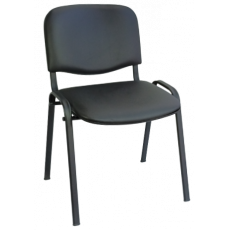 ISO καρέκλα επισκέπτη σκελετός ΜΑΥΡΟΣ κάθισμα ΔΕΡΜΑΤΙΝΗ ΜΑΥΡΗ, 53x42x80