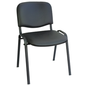 ISO καρέκλα επισκέπτη σκελετός ΜΑΥΡΟΣ κάθισμα ΔΕΡΜΑΤΙΝΗ ΜΑΥΡΗ, 53x42x80