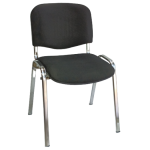 ISO καρέκλα επισκέπτη σκελετός ΧΡΩΜΙΟΥ κάθισμα ΥΦΑΣΜΑ ΜΑΥΡΟ, 53x42xΗ80