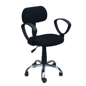 J-011 καρέκλα γραφείου με μπράτσα ΥΦΑΣΜΑ ΜΑΥΡΗ, 55x49x76/86