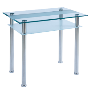 JASMINE τραπέζι χρωμίου με τζάμι 60x90xΗ75