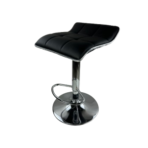 KANGOU σκαμπό ρυθμιζόμενo δερματίνη ΜΑΥΡΗ, 40x40xΗ60/76