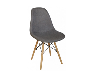 KEAMES-CH-FA-W καρέκλα ξύλινη με ταπετσαρία ύφασμα ΓΚΡΙ, 47x52x84