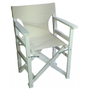 ΚΛΑΣΣΙΚΗ-ΣΚ πολυθρόνα σκηνοθέτη λάκα ΛΕΥΚΗ / 63x55xΗ85