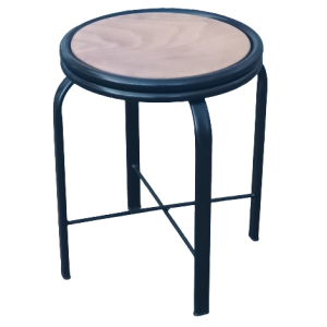 LAM-W σκαμπό χαμηλό μεταλλικό μαυρο με ξύλο ΧΡΩΜΑ ΕΠΙΛΟΓΗΣ, 31x31xH45