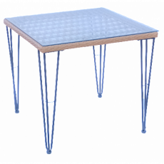 LEON τραπέζι κήπου μεταλλικό wiker ΦΥΣΙΚΟ 80x80xH75 LEON τραπέζι κήπου μεταλλικό wiker ΦΥΣΙΚΟ 80x80xH75