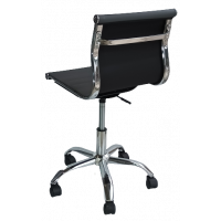 LIFE καρέκλα γραφείου ΔΕΡΜΑΤΙΝΗ ΜΑΥΡΗ / 41x43xΗ76-88