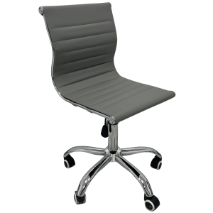 LIFE καρέκλα γραφείου ΔΕΡΜΑΤΙΝΗ ΓΚΡΙ, 41x43xΗ76/88