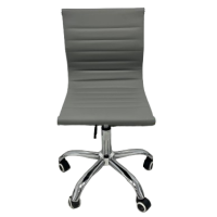 LIFE καρέκλα γραφείου ΔΕΡΜΑΤΙΝΗ ΓΚΡΙ, 41x43xΗ76/88